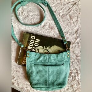 HOBO Brand Crossbody Bag Turquoise Pebbled Leather